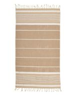 Εικόνα της Inart Ble Πετσέτα Θαλάσσης Παρεό με Κρόσσια σε Μπεζ χρώμα 170x90cm 5-46-807-0066