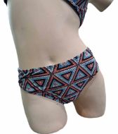 Εικόνα της Apple Μαγίο Slip Tai Καφέ Με Γεωμετρικά Σχέδια.