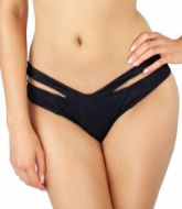 Εικόνα της Sls Ibiza Hipster. Μαύρο γυναικείο σλιπ μαγιό με κοψίματα.