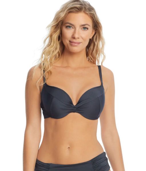 Εικόνα της Panache γκρι σκούρο μαγιό top με μπανέλα και ελαφριά επένδυση.