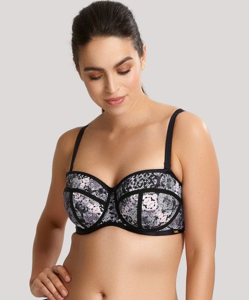 Εικόνα της Panache swim snake print μαγίο top με μπανέλες & ελαφριά επένδυση.