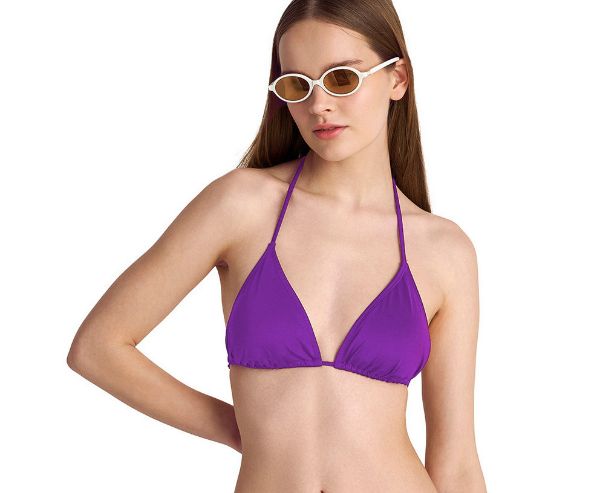 Εικόνα της Blu4u Λιλά Δετό Τρίγωνο Bikini Top.