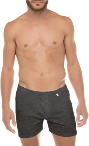 Εικόνα της Walk Ανδρικό boxer φαρδύ γκρι σκούρο 100% βαμβάκι. Με εσωτερικό λάστιχο, άνοιγμα & ένα κουμπί.