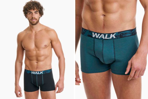Εικόνα της 2Pack Walk Βαμβακερά Boxer Μαύρο/Πετρόλ.