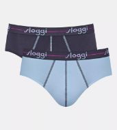 Εικόνα της 2Pack Sloggi Men Start Midi Slip Γαλάζιο/Μελιτζανί.