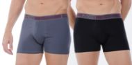 Εικόνα της 2Pack Mei Ανδρικά Boxer Βαμβακερά Μαύρο/Μολυβί