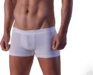 Εικόνα της CuWrap Δυάδα ανδρικά boxer λευκά μονόχρωμα με εξωτερικό λάστιχο.