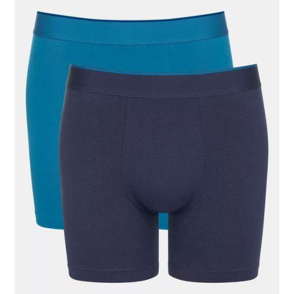 Εικόνα της 2 Pack Men Sloggi Boxer Short Ever Airy Μπλε Σκούρο/Πετρόλ.