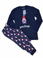 Εικόνα της Mei Βαμβακερές Ανδρικές Πιτζάμες Μπλε Χριστουγεννιάτικες.