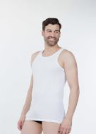 Εικόνα της Mei Βαμβακερή Λευκή Ανδρική Αμάνικη Φανέλα. (8010)