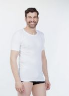 Εικόνα της Mei Βαμβακερή Λευκή Ανδρική Κοντομάνικη Φανέλα Λαιμόκοψη. (8050)