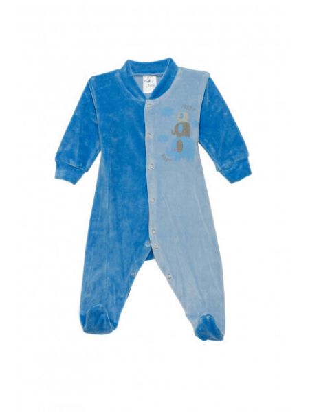 Εικόνα της Pretty Baby Βρεφικό Φορμάκι Μακρυμάνικο Βελουτέ Ραφ/σιελ 35738