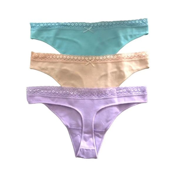 Εικόνα της IDER Βαμβακερά Γυναικεία String 3Pack με Δαντέλα 3079-1-3P
