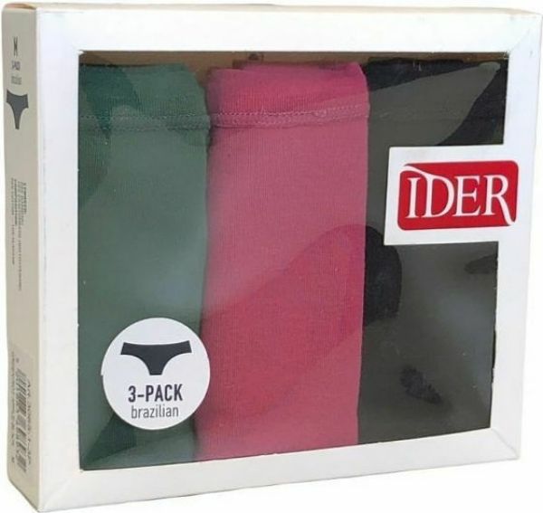 Εικόνα της 3 Τεμάχια Brazilian Ider Μαύρο/Χακί/Φούξια Σκούρο.