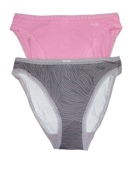 Εικόνα της 2 Pack Sloggi Go Tai Organic Cotton Ροζ/Γκρι Εμπριμέ.