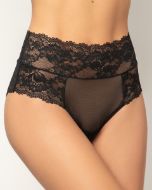 Εικόνα της Milena by Paris Βαμβακερό Ψηλόμεσο Γυναικείο Slip με Δαντέλα Μαύρο 008406