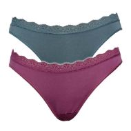 Εικόνα της Apple Boxer 0222300 Γυναικεία Slip 2Pack με Δαντέλα Bordeaux/Petrol