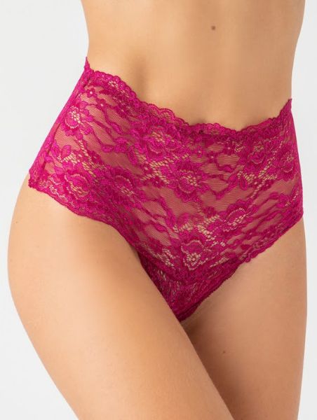 Εικόνα της MilenaParis Ψηλόμεσο ρουμπινί όλο δαντέλα σλιπ.