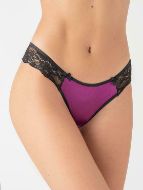 Εικόνα της Milena Paris Βιολετί/Μαύρο Brazil σατέν με δαντέλα.