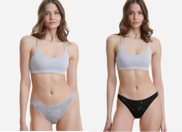 Εικόνα της 2 Pack Walk Bamboo Brazilian γκρι/μαύρο με σχέδια.