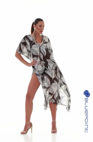 Εικόνα της Bluepoint Λαδί Εμπριμέ Καφτάνι.