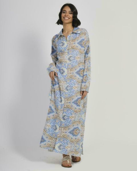 Εικόνα της Ble Resort Collection Γυναικείο Μακρύ Φόρεμα Παραλίας Μπλε 5-41-444-0046