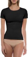 Εικόνα της Μαύρο γυναικείο τοπ με κοντό μανίκι από 95% Bamboo - 5% Elastane.
