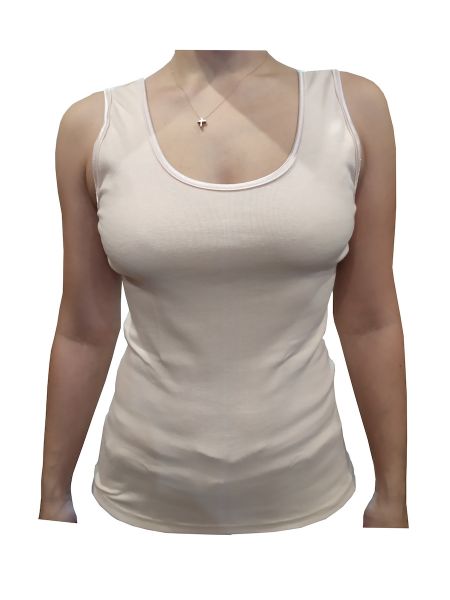 Εικόνα της Dreams μπεζ γυναικείο φανελάκι με ώμο.