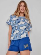 Εικόνα της Gisela Peanuts Μπλε Βαμβακερό Babydoll Snoopy.