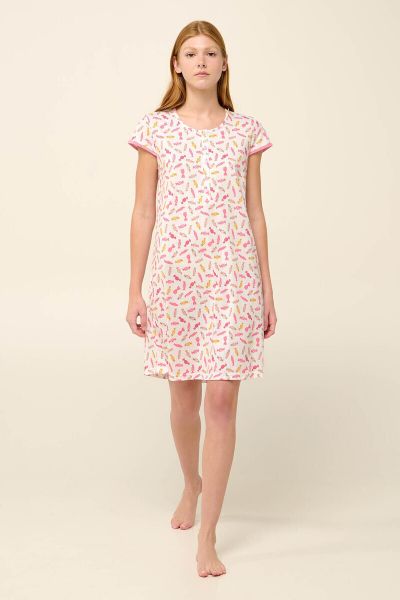 Εικόνα της Vamp Καλοκαιρινό Βαμβακερό Γυναικείο Νυχτικό Pink Sea 22273