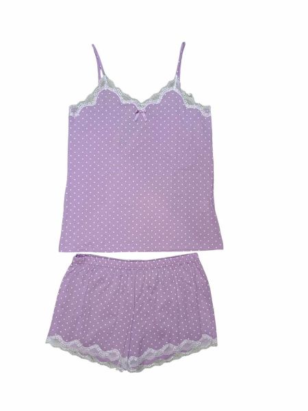 Εικόνα της Plus Size Noidinotte βαμβακερό λιλά πουά babydoll.