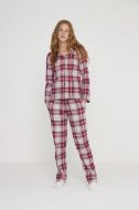 Εικόνα της Noidinotte Κόκκινη Καρό Κουμπωτή Γυναικεία Πιτζάμα.