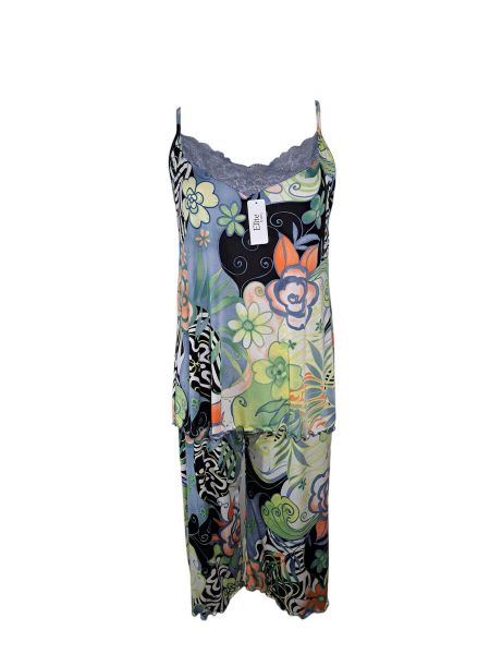 Εικόνα της Elite λαχανί εμπριμέ γυναικείες πιτζάμες ραντάκι & ψαράδικο.