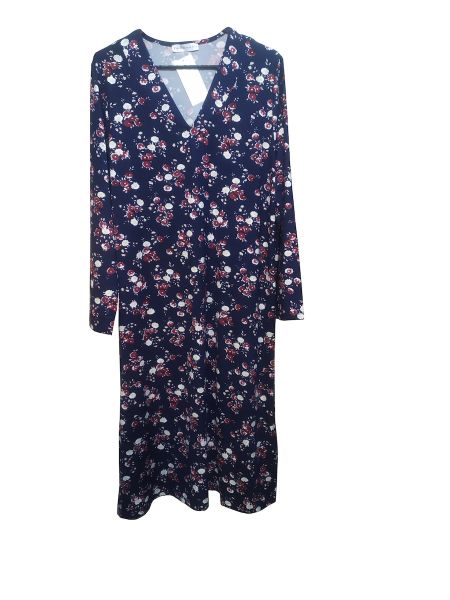 Εικόνα της Passion μπλε φλοράλ maxi νυχτικό με V.