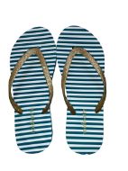 Εικόνα της Noidinotte ριγέ λευκές/πράσινες σαγιονάρες.