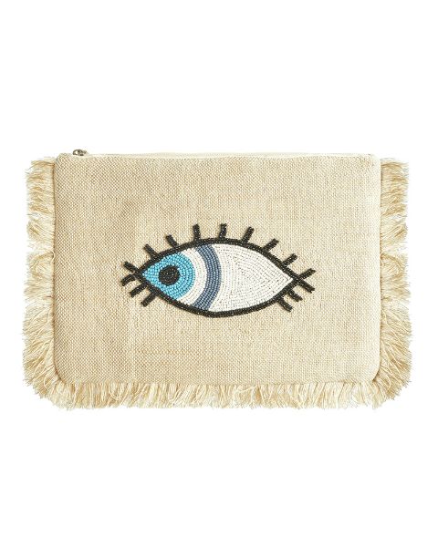 Εικόνα της BLE RESORT COLLECTION ΤΣΑΝΤAKI ΥΦΑΣΜΑΤΙΝΟ ''ΜΑΤΙ'' ΕΚΡΟΥ ΜΕ ΜΠΛΕ/ΛΕΥΚΕΣ ΧΑΝΤΡΕΣ 10X7. (ΚΩΔ.: 5-42-885-0041)