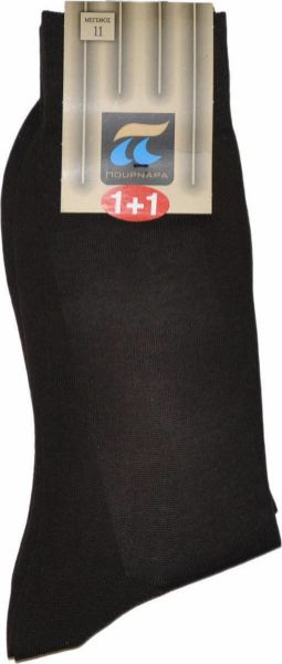 Εικόνα της Pournara 101-17 Ανδρικές Μονόχρωμες Κάλτσες Καφέ 2Pack