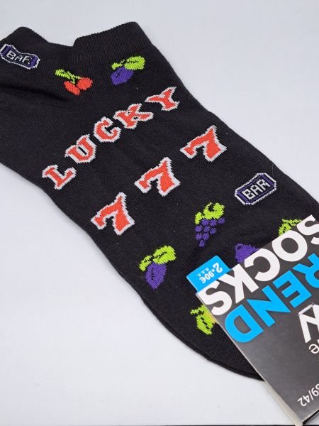 Εικόνα της Me-We Μαύρες Κοντές Ανδρικές Κάλτσες "Slot Machine".