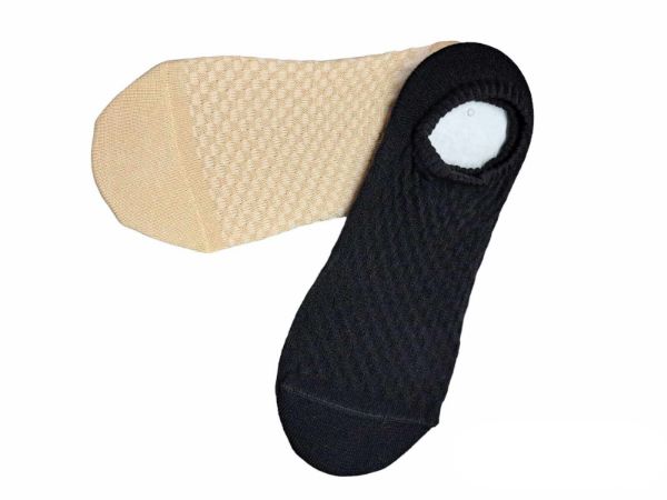 Εικόνα της 2Pack MeWe Black/Beige Γυναικείες Κοντές Κάλτσες.