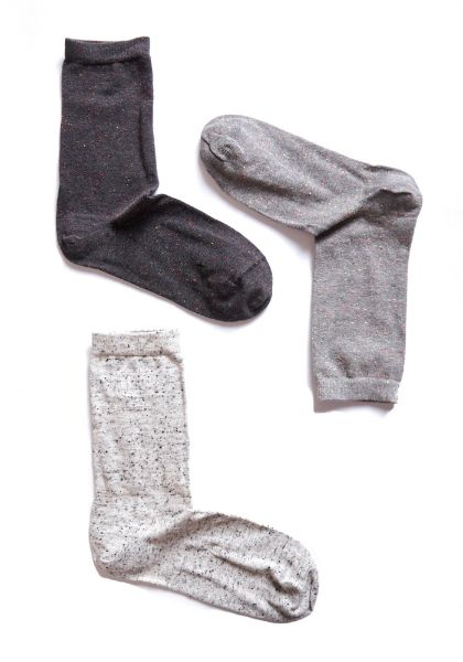 Εικόνα της ME-WE Γυναικείες Κάλτσες Ανθρακί 3Pack 1-2510 (Anthracite-Grey-Grey)