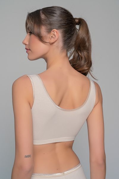 Εικόνα της Milena by Paris Γυναικείο Μπουστάκι Μπεζ 010204-Μπεζ