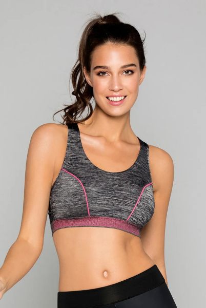 Εικόνα της Dorina Dynamic Sports Bra γκρι/φούξια.