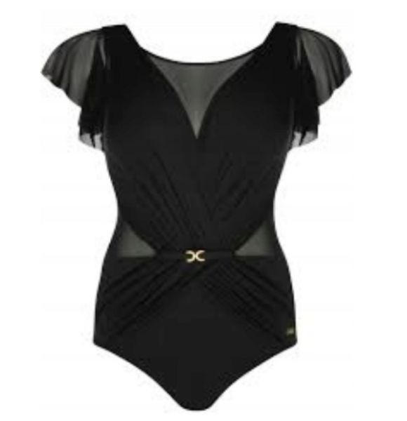 Εικόνα της Self Collection Μαύρο Ολόσωμο Μαγιό Με Τούλι.