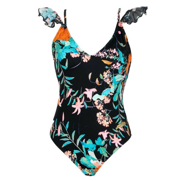 Εικόνα της Bilitis Mediterraneo Μαύρο Φλοράλ Ολόσωμο Μαγιό.