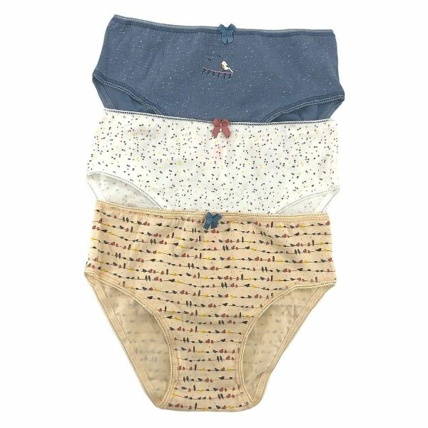 Εικόνα της 3 Pack IDER Παιδικό Σετ με Βρακάκια για Κορίτσι Πολύχρωμα Πουλάκια