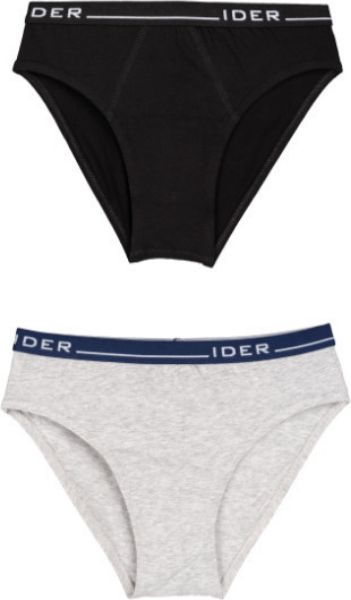 Εικόνα της 2 Τεμάχια αγορίστικα σλιπ με εξωτερικό λάστιχο 2cm. Μαύρο-Γκρι Ανοιχτό.(90% COTTON-10% ELASTAN)