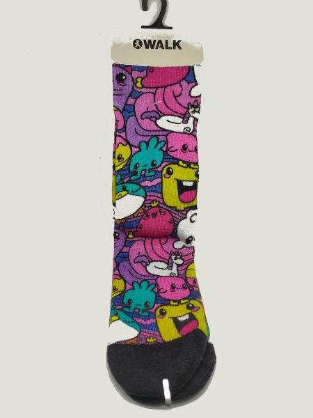 Εικόνα της Walk παιδικές κάλτσες λιλά με πατουσάκια σιλικόνης.