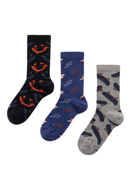 Εικόνα της Walk Παιδικές Κάλτσες Μακριές Πολύχρωμες 3 Ζευγάρια W1814-4_MULTI