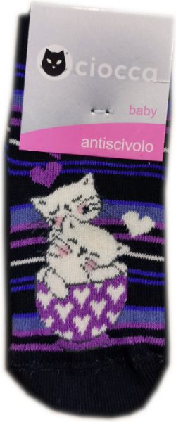 Εικόνα της Ciocca μπλε κοριτσίστικες πετσετέ κάλτσες με πατουσάκια σιλικόνης.