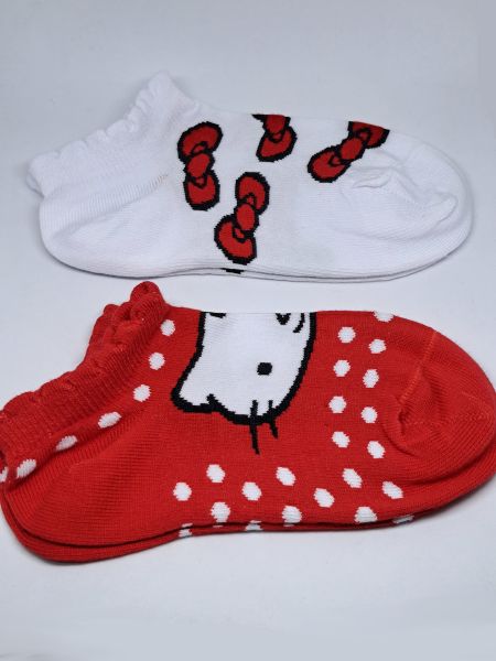 Εικόνα της 2 Pack Me-We Κοντές Παιδικές Κάλτες Κόκκινες/Λευκές.